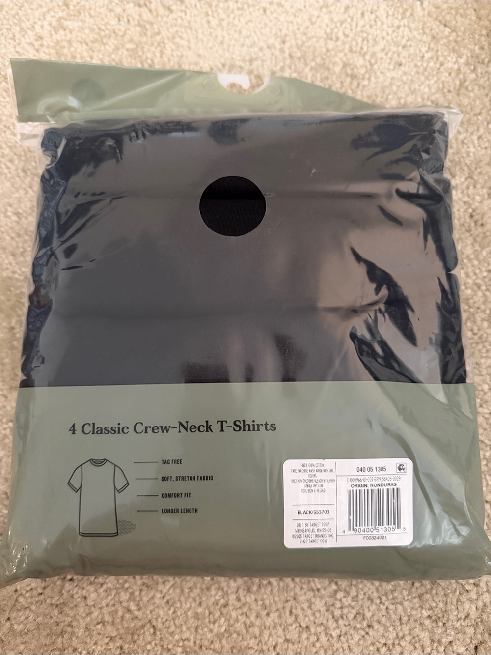 Goodfellow & Co Black Classic Crew-Neck Short Sleeve Tee - Picture 2 of 2